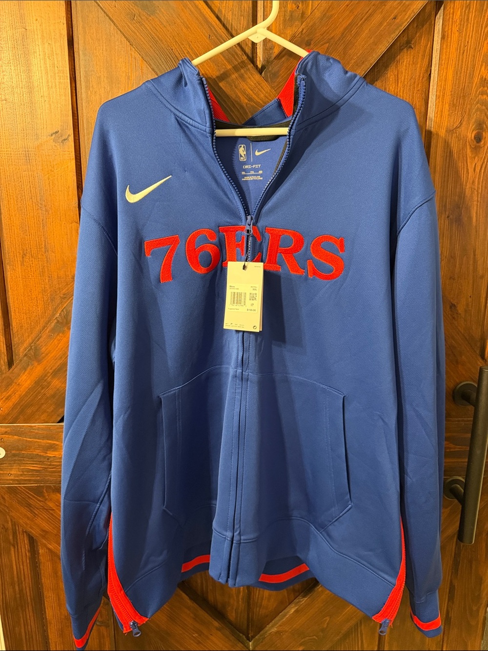 Nike Blue and Red NBA Dri-FIT Pullover Practice Hoodie 76ers!